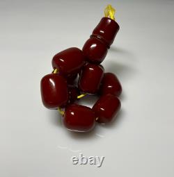 100 Gr Antique Faturan Cherry Amber Bakelite Rosary Prayer Beads Marbled