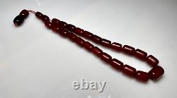 100 Grams Antique Faturan Cherry Amber Bakelite Beads Rosary Marbled