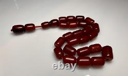 100 Grams Antique Faturan Cherry Amber Bakelite Beads Rosary Marbled