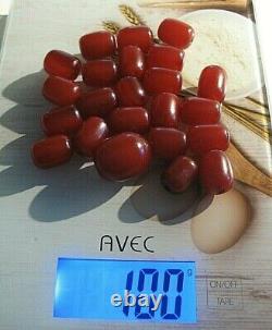 100g antique cherry amber Faturan beads 23 pcs
