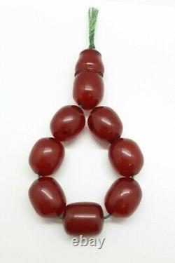 104.3 Grams Antique Faturan Cherry Amber Bakelite Prayer Beads Tesbih Misbah