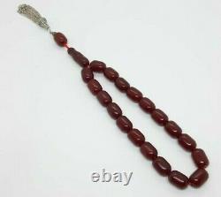 105 Grams Antique Faturan Cherry Amber Rosary Prayer Beads Marbled