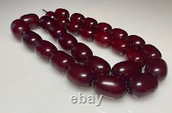106 Grams Antique Faturan Bakelite Cherry Amber Beads Marbled