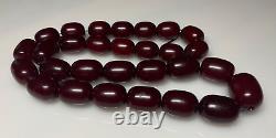 106 Grams Antique Faturan Bakelite Cherry Amber Beads Marbled