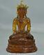 10.4 China Red Amber Carving Buddhism Amitayus Longevity God Goddess Statue