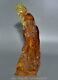 10.4 Old Chinese Red Amber Carved Shouxing Longevity God Tongzi Peach Statue