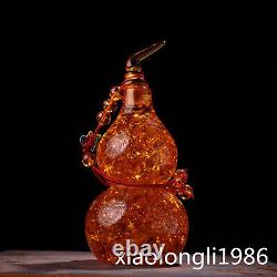 10 China manual carving the Qing dynasty amber gourd statue