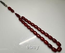 113 Grams Antique Faturan Cherry Amber Bakelite Rosary Beads Marbled