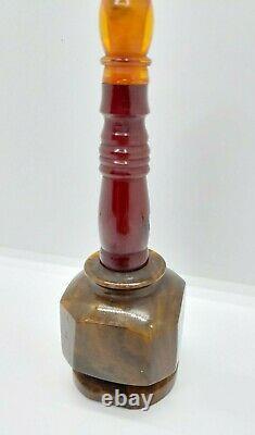 114 Grams Antique Faturan Cherry Amber Bakelite Hookah Marbled