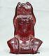 11.2 Old Chinese Red Amber Carved Guanyin Kwan-yin Bodhisattva Head Bust Statue