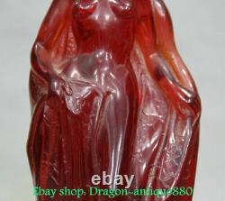 11.2 Old Chinese Red Amber Dynasty Carved beautiful woman beauty Belle Statue