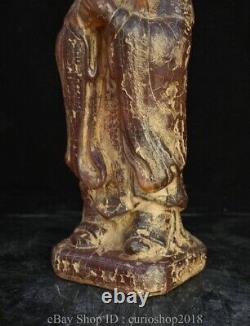 11.6 Old Chinese Red Amber Carved Dynasty Kongzi Confucius scholar Statue