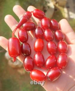 120 Grams Antique Faturan Cherry Amber Bakelite Beads Rosary
