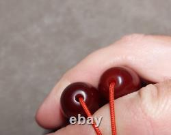 120 Grams Antique Faturan Cherry Amber Bakelite Beads Rosary