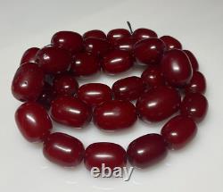 123 Grams Antique Faturan Bakelite Cherry Amber Beads Marbled