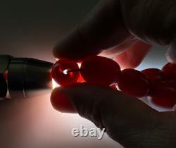 123 Grams Antique Faturan Bakelite Cherry Amber Beads Marbled