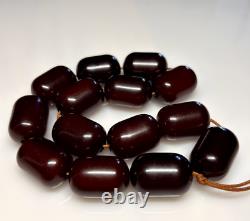 125 Grams Antique Faturan Cherry Amber Bakelite Beads Marbled