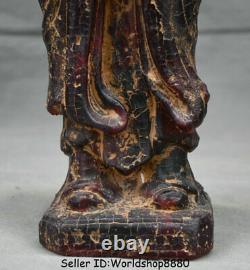 12 Old Chinese Red Amber Carved Dynasty Stand Confucius Confucian Man Statue