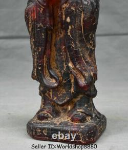 12 Old Chinese Red Amber Carved Dynasty Stand Confucius Confucian Man Statue