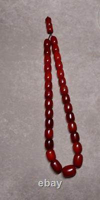 130 Grams Antique Faturan Cherry Amber Bakelite Rosary Beads Marbled