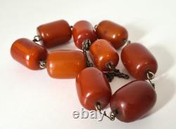 143 Grams Antique Faturan Cherry Amber Bakelite Beads Rosary Marbled Handmade