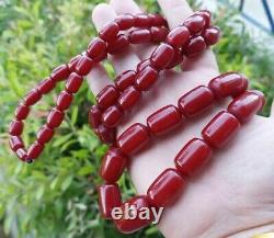 156.6 Grams Antique Cherry Amber Faturan Beads Necklace