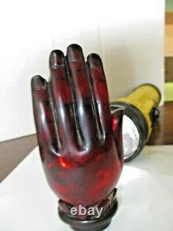 1930's Genuine CARVED Chinese CHERRY AMBER Hand of Buddha 73.8 Grams - RARE