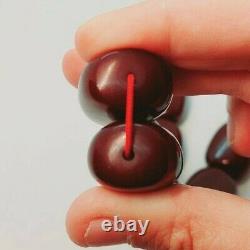 221 Grams Antique Cherry Amber Faturan Large Beads Necklace