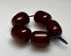 22.6 Grams Antique Faturan Bakelite Cherry Amber Beads Marbled