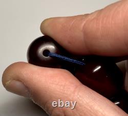 22.6 Grams Antique Faturan Bakelite Cherry Amber Beads Marbled