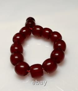 26.5 Grams Antique Faturan Bakelite Cherry Amber Beads Rosary