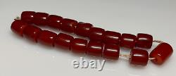 26.9 Grams Antique Faturan Bakelite Cherry Amber Beads