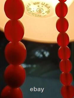 28 Vintage Graduated CHERRY AMBER BAKELITE FATURAN NECKLACE 62g Estate Jewelry