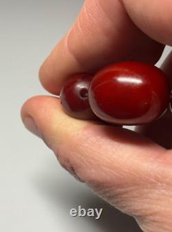 29.1 Grams Antique Faturan Bakelite Cherry Amber Beads Marbled