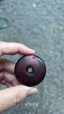 2x 60grams Antique Rare Faturan Cherry Amber Bakelite Bead