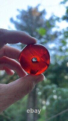 2x 60grams Antique Rare Faturan Cherry Amber Bakelite Bead