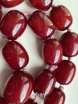 300 g Bakelite cherry PLASTIC necklace (Faturan, beads Amber) imitation