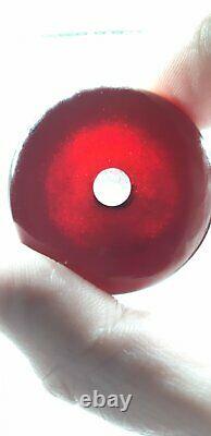 30 Gram Antique Rare Faturan Cherry Amber Bakelite Big Bead With Stardust
