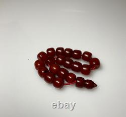 31 Grams Antique Faturan Bakelite Cherry Amber Beads Marbled