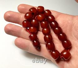 31 Grams Antique Faturan Bakelite Cherry Amber Beads Marbled