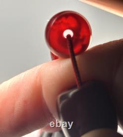 32.3 Grams Antique Faturan Bakelite Cherry Amber Beads Marbled