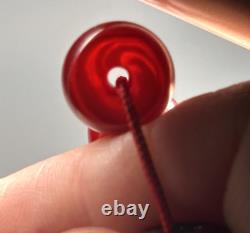 32.3 Grams Antique Faturan Bakelite Cherry Amber Beads Marbled