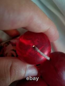 335 g Bakelite cherry necklace (Faturan, beads Amber) imitation antique vintage