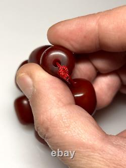 33.2 Grams Antique Faturan Bakelite Cherry Amber Beads Marbled