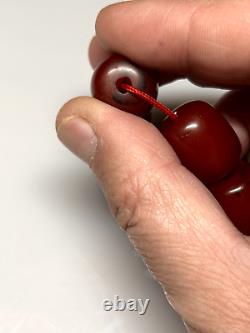 33.2 Grams Antique Faturan Bakelite Cherry Amber Beads Marbled