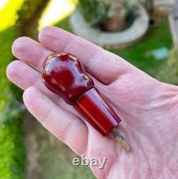 33.4 Grams Antique Faturan Cherry Amber Bakelite Hookah Mouthpiece Pipe Marbled