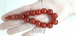 33.7 Antique Faturan Cherry Amber Prayer Rosary Beads Misbah Marbled