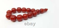 33.7 Antique Faturan Cherry Amber Prayer Rosary Beads Misbah Marbled