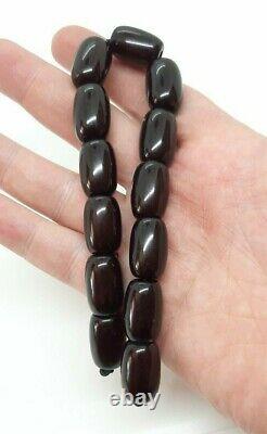 35.2 Grams Antique Faturan Cherry Amber Bakelite Beads Damari/Veins