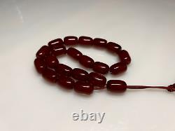 35 Grams Antique Faturan Bakelite Cherry Amber Beads Rosary Marbled